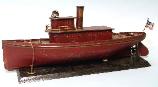 red buddy l tug boat,,,1932's buddy l tugboat,,buddy l steam roller for sale,,,1928 buddy l road roller with red wheels,,buddy l trencher painted yellow,,buddy l ice truck
