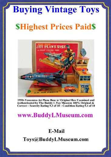 Vintage Space Toys Reference Guide, Buddy L Truck Identification, Buying buddyd l toys, buying buddy l trucks, expert toy appraisals, toy appraisals near me, what's my toy worth, Keystone Circus Truck For Sale, Buddy L Toys Value Guide, German Tin Toys Value Guide, Linemar tin toys, yonezawa tin toys, buying buddy l trucks, buddy l toys identification guide
