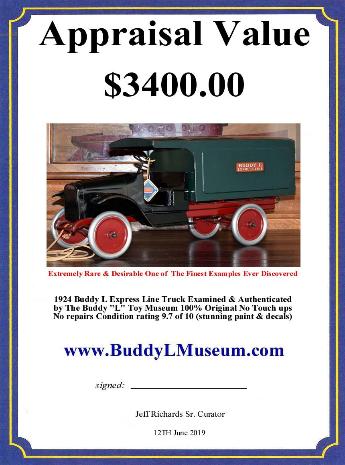 Buddy L Museum World's #1 Buyer of Antique Transportation Toys. Free Vintage Toys Price Guide ~ Buying Toy Collections ~ Free Online Toy Appraisals